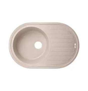 Кухонная мойка Lidz 780×500 мм/200 MAR-07 песочная из искусственного камня овальная с крылом (LIDZMAR07780500200)