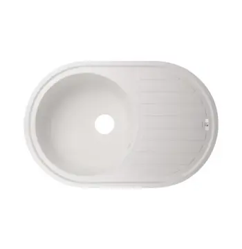 Кухонная мойка Lidz 780×500 мм/200 WHI-01 белая из искусственного камня с универсальным крылом (LIDZWHI10780500200)