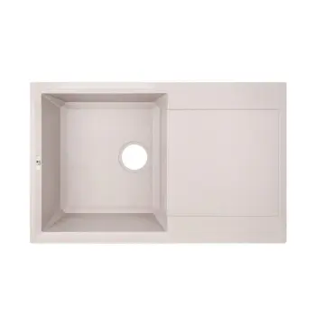 Кухонная мойка Lidz 790×495 мм/230 COL-06 из искусственного камня светло-бежевая, врезная с крылом (LIDZCOL06790495230)