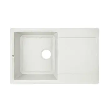 Кухонная мойка Lidz 790×495 мм/230 STO-10 из искусственного камня светло-серая с универсальным крылом (LIDZSTO10790495230)