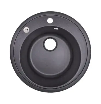 Кухонна мийка Lidz D510/200 BLA-03 зі штучного каменю чорна кругла (LIDZBLA03D510200)