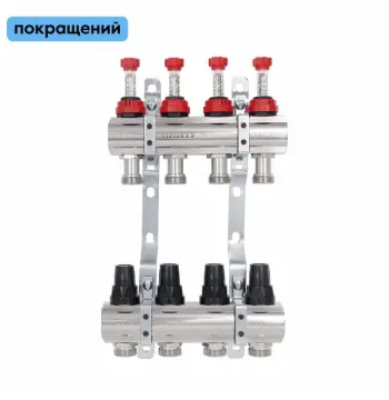 Колектор Thermo Alliance Forte SF001W4 латунний з витратомірами, 1" на 4 виходи (SF001W4)
