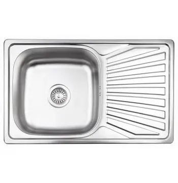 Кухонная мойка Lidz 7848 из нержавеющей стали толщиной 0, 8 мм с покрытием micro decor (LIDZ7848MDEC08)
