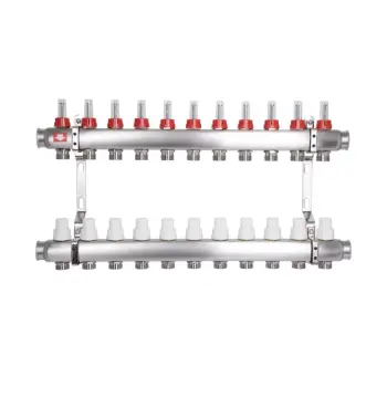 Коллектор с расходомерами для теплого пола Thermo Alliance Standart SD00411 из нержавеющей стали на 11 контуров 1 (SD00411)