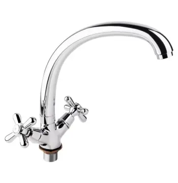 Смеситель для кухни Lidz Dominox 273F латунный хромированный двухвентильный (LDDOM273FCRM35539)