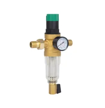 Самопромывной фильтр Thermo Alliance Forte SF128W15C латунный с редуктором давления и манометром 1/2" для холодной воды (SF128W15C)