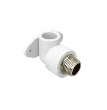 Угол PPR Blue Ocean 20х1/2 20x1/2" белый настенный с креплением и наружной резьбой 90° (SD00042182)