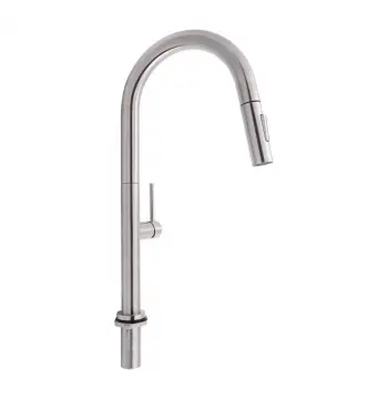 Смеситель для кухни Qtap Lenicka QTLEN9138103UN из нержавеющей стали с выдвижным изливом, брашированный никель (QTLEN9138103UN)