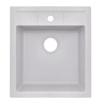 Кухонна мийка Lidz 460×515 мм/200 GRA-09 зі штучного каменю сіра врізна (LIDZGRA09460515200)