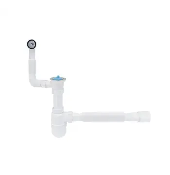Сифон для кухонної мийки Lidz (WHI) 60 08 E004 00 з круглим переливом (вихід 50 мм)