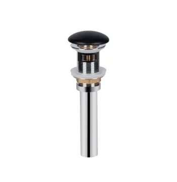 Донний клапан Click-Clack для раковини Qtap PU03O латунний чорний матовий з переливом (QT066PU03OMB)