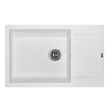 Кухонная мойка Lidz 781×510 мм/200 WHI-01 белая из искусственного камня с универсальным крылом (LIDZWHI01781510200)