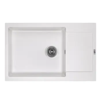Кухонная мойка Lidz 781×510 мм/200 STO-10 светло-серая из искусственного камня с универсальным крылом (LIDZSTO10781510200)