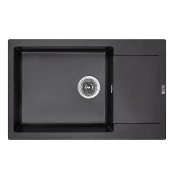 Кухонная мойка Lidz 781×510 мм/200 GRF-13 из искусственного камня графитовая с универсальным крылом (LIDZGRF13781510200)
