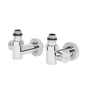 Комплект кранов Thermo Alliance Standart 1/2", хром, для полотенцесушителя угловой SF395W15HE