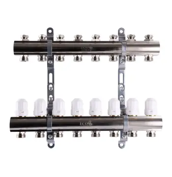 Коллектор с регуляторами и креплением ECO 001С 1″x8