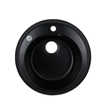 Кухонная мойка Lidz D510/200 ANT-15 из искусственного камня антрацитовая круглая (LIDZANT15D510200)