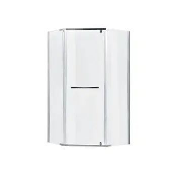 Душевая кабина Lidz SC90x90CRMLOWTR Dozorca SC90×90 мм.CRM.LOW.TR пятиугольная распашная хромированная с прозрачным стеклом 6 мм без поддона (LDSC9090CRMLOWTR2)