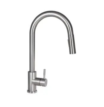 Смеситель для кухни Lidz Aria 015FL2 из нержавеющей стали с поворотным изливом, брашированный никель. (LDARI015FL2NKS43397)