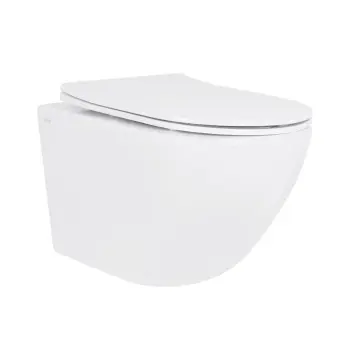 Унитаз подвесной Qtap QT07335177W Jay белый безободковый с сиденьем Soft-close и бесшумным смывом Ultra Quiet (QT07335177W)
