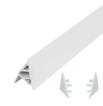 Набор декоративных планок Qtap 2x1м WCS021 из белого ABS пластика для ванны и поддона с колпачками (WCS021)
