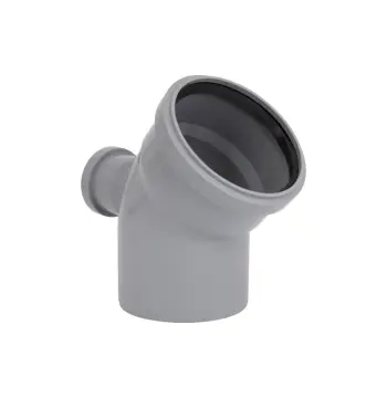 Коліно каналізаційне TA Sewage /270 /270 горизонтальне 110×45 мм+50x90 поліпропіленове сіре (EwH_110*45+50/90/270)