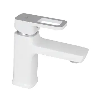 Смеситель для раковины Lidz Wawel 001 белый однорычажный (LDWAW001WHI45397)