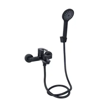 Смеситель для ванны Lidz Latwa 006 черный с душевым гарнитуром (LDLAT006BLA45419)