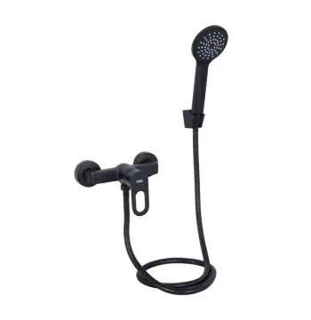 Смеситель для душа Lidz Latwa 010 черный матовый с душевым гарнитуром (LDLAT010BLA45421)