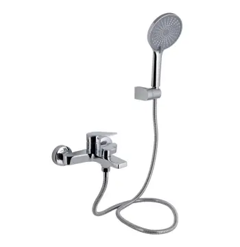 Смеситель для ванны Qtap Stenava New 259 латунный хромированный с душевым гарнитуром (QTSTE259CRM45537)