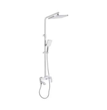 Душевая система Qtap Swan Cascada QTSWA111CRW45570 латунная хром/белый с изливом на три потребителя (QTSWA111CRW45570)