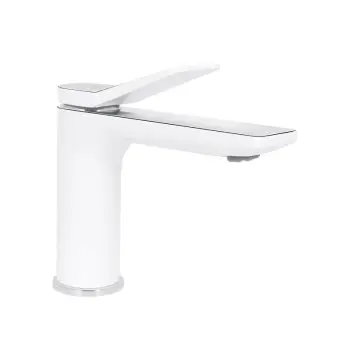 Смеситель для раковины Qtap Presto QTPRE270CRW45576 латунный, хром/белый, однорычажный (QTPRE270CRW45576)