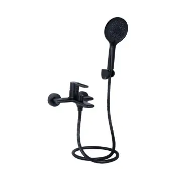 Смеситель для ванны Qtap Taurus QTTAU259BLM45662 матовый черный с душевым гарнитуром (QTTAU259BLM45662)