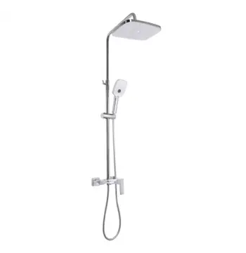 Душевая система Qtap Gemini QTGEM111CRW45687 латунная, хром/белый, с изливом на 3 потребителя (QTGEM111CRW45687)
