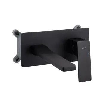 Смеситель для раковины Qtap Gemini QTGEM273BLM45694 латунный черный матовый скрытого монтажа (QTGEM273BLM45694)