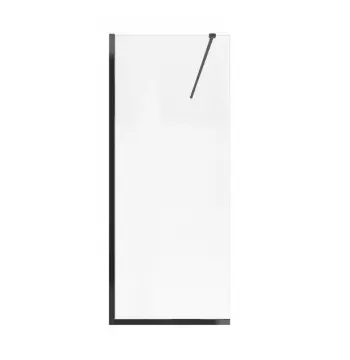 Душова перегородка Qtap BLM209C8 Walk-In Standard BLM209.C8 90×200 мм см чорна, прозоре скло 8 мм з покриттям CalcLess (STDBLM209C8)