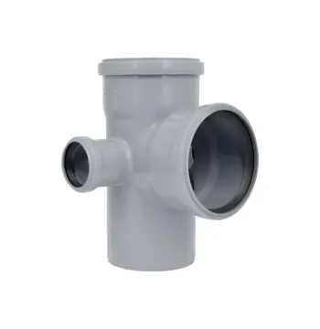 Хрестовина каналізаційна шумопоглинаюча TA Sewage 110×50 мм 90° поліпропіленова сіра (CZ110120)