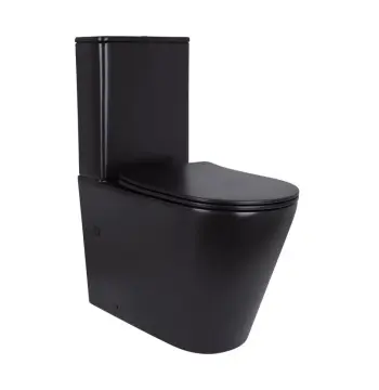 Унитаз напольный Qtap Scorpio Ultra Quiet матовый черный безободковый с сиденьем Soft-close (QT14226088AMB)
