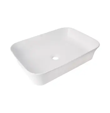 Раковина накладная Qtap Virgo N прямоугольная без донного клапана WHITE QT18116308W