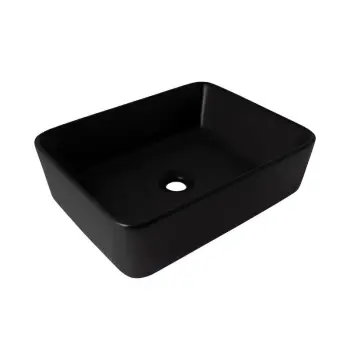 Накладная раковина-чаша Qtap QT176069MB Tern 480×370×135 мм керамическая черная матовая (QT176069MB)