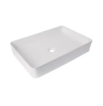 Раковина-чаша Qtap QT171180841W Tern керамическая белая накладная прямоугольная 600×400×110 мм (QT171180841W)
