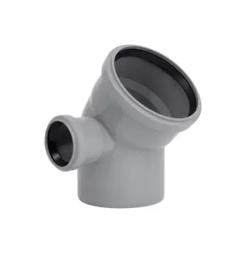 Коліно каналізаційне TA Sewage 110/110/4550/90 2P 110/110/45+50/90 поліпропіленове сіре, двоплощинне ліве (SD00053219)
