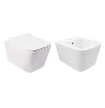 Подвесной комплект 2 в 1 Qtap Crow керамический белый с безободковым унитазом Rimless (QT05335170W47434)