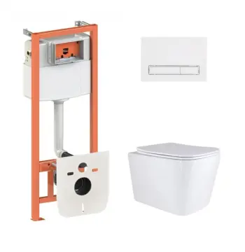 Готовое решение Qtap для ванной комнаты: подвесной унитаз Tern Ultra Quiet 525x345x360 + комплект инсталляции Nest 4 в 1 (линейная клавиша White)