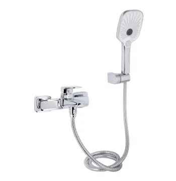 Смеситель для ванны Qtap Tern 259 латунный хромированный с душевым гарнитуром (QTTER259CRM47586)