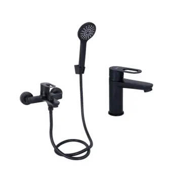 Набор смесителей 2 в 1 Lidz Latwa черный для раковины и ванны (LDLAT001BLA4541847695)