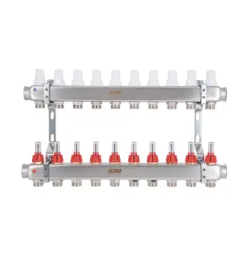 Коллектор Icma К073 нержавеющий с расходомерами на 10 выходов 1"х3/4 (87K073179PM32QU)
