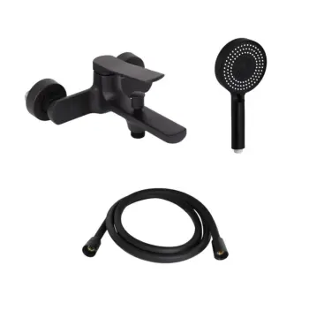 Душевой набор 3 в 1 Qtap Slavonice латунный, черный матовый (QTSLA259BLM4591848027)