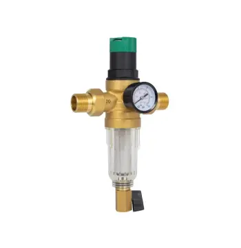Самопромывной фильтр Thermo Alliance Forte SF128W20C латунный с редуктором и манометром 3/4" для холодной воды (SF128W20C)