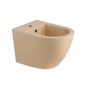 Биде подвесное Qtap QT13551381GSB Robin керамическое бежевое матовое (QT13551381GSB)